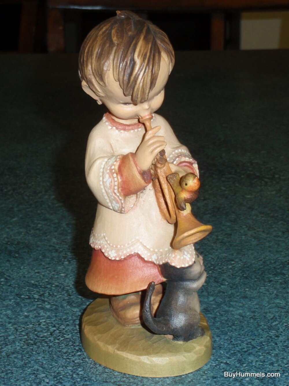 "Trumpeter" ANRI Wood Carved Figure By Ferrandiz SIGNED BY Rudi Kostner - RARE! - Picture 4 of 10